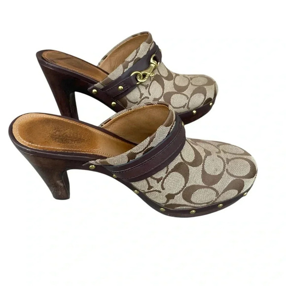 Coach Vintage healed clogs SZ 7 B - Picture 5 of 9
